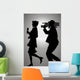Silhouette Reporter and a Cameraman Wall Mural