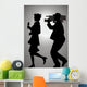 Silhouette Reporter and a Cameraman Wall Mural