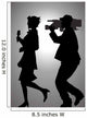 Silhouette Reporter and a Cameraman Wall Mural