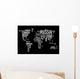 World map: countries of wordcloud Wall Mural