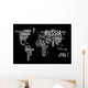 World map: countries of wordcloud Wall Mural