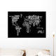 World map: countries of wordcloud Wall Mural
