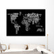 World map: countries of wordcloud Wall Mural