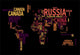 World map: countries of wordcloud Wall Mural