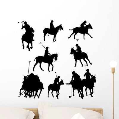 Polo Players Horses Vector shown on a wall