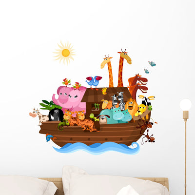 Noahs Ark Wall Decal shown on a wall