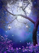 Enchanted Meadow with purple flowers Wall Mural
