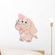 Little baby elephant  holds heart-shaped  lollipop Wall Mural