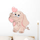 Little baby elephant  holds heart-shaped  lollipop Wall Mural