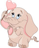 Little baby elephant  holds heart-shaped  lollipop Wall Mural