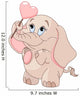 Little baby elephant  holds heart-shaped  lollipop Wall Mural