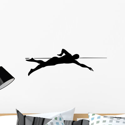 Swimmer shown on a wall