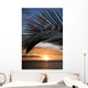 sunset framed by palm, maui, hawaii. Wall Mural