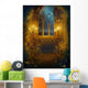 Window in the ruins of the castle with candles Wall Mural