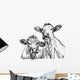 two cows - black and white sketch Wall Decal