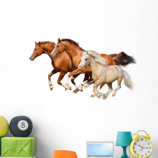 Three Horses Gallop Wall Decal