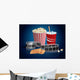 Popcorn, drink and filmstrip Wall Mural