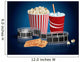 Popcorn, drink and filmstrip Wall Mural