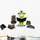 Cute Cartoon Monster Reading Wall Decal