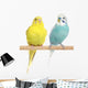 Two Budgie sit on a perch Wall Decal
