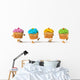 Cupcakes Wall Decal Sticker Set