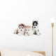 Three Siberian Husky Puppy Wall Decal