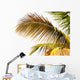 Golden Coconut Tree White Wall Mural