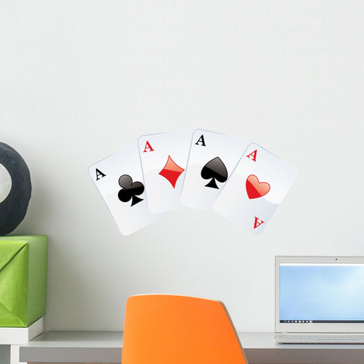 Jeux de cartes. CarrÃ© d'as. poker gagnant Wall Decal