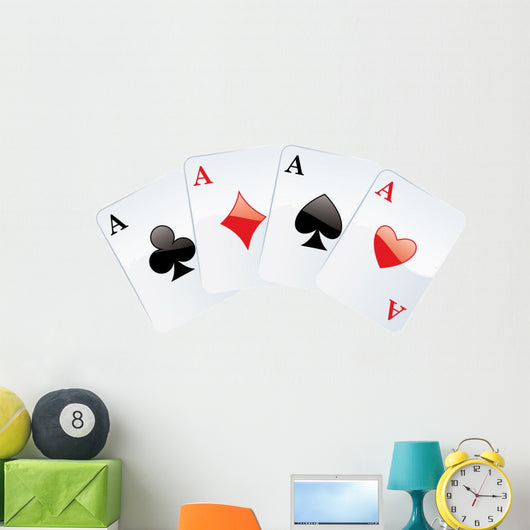 Jeux de cartes. CarrÃ© d'as. poker gagnant Wall Decal