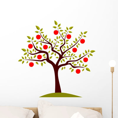 Apple Tree Wall Decal shown on a wall