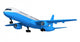 Blue Passenger Airplane Wall Decal