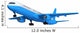 Blue Passenger Airplane Wall Decal