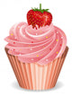 Cupcake with Strawberry Wall Mural