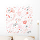 Seamless Floral Pattern with Wall Decal Design 1