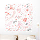 Seamless Floral Pattern with Wall Decal Design 1