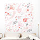 Seamless Floral Pattern with Wall Decal Design 1