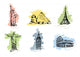 Set landmarks Wall Decal