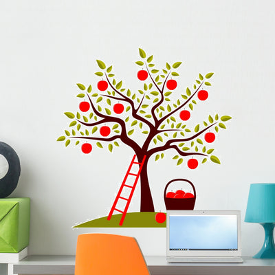 Apple Tree Wall Decal shown on a wall
