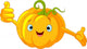 Pumpkin Character Giving Thumbs