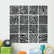 Collection of 16 Vector Skin Zebra Texture Wall Decal