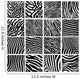 Collection of 16 Vector Skin Zebra Texture Wall Decal