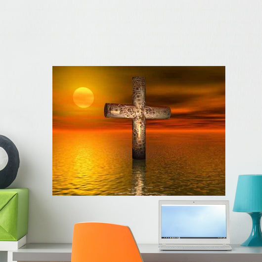 Old Rusted Cross Open Wall Decal