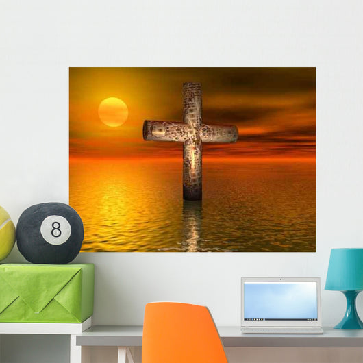 Old Rusted Cross Open Wall Decal