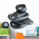 Big Black Spa Stones Isolated on White Wall Decal