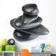 Big Black Spa Stones Isolated on White Wall Decal