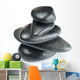 Big Black Spa Stones Isolated on White Wall Decal
