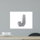 Letter J as Brushed Metal Object over White Wall Decal