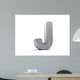 Letter J as Brushed Metal Object over White Wall Decal