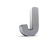 Letter J as Brushed Metal Object over White Wall Decal