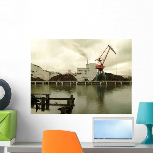 Industrial Scene Ria Bilbao Wall Decal